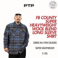 FB County Super Heavyweight Wool Blend Long Sleeve Shirt 100% Original Super Heavyweight Kemeja Lela