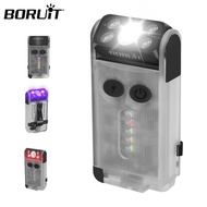 BORUIT V30 LED Small Powerful EDC Flashlight 900LM with Red and 365nm UV Light,180°Rotation,TYPE-C R