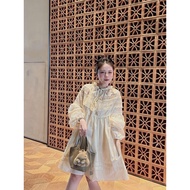 Coarse Down Dress with Huong Bi Lace