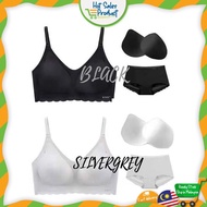 100% Original Kissy Upgrade Bralette Bra Ready Stock Women Seamless Underwear Set Malaysia Clearance