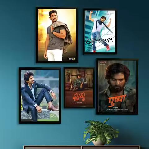 allu arjun Canvas Art Poster and Wall Art, Picture Print, Modern Family, Bedroom Decor, Posters,Deco