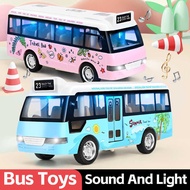 Children Sound Light Bus Open Door Bus Model Toy Car Inertial Simulation Bus Boy Toy