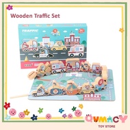 promo.!! KABI Wooden Toy Traffic Set - Threading Vehicle murah