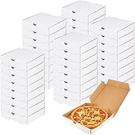 SINJEUN 50 PCS Mini Pizza Boxes, 6x6 Inch White Small Pizza Boxes, Square Cardboard Pizza Box for Ce