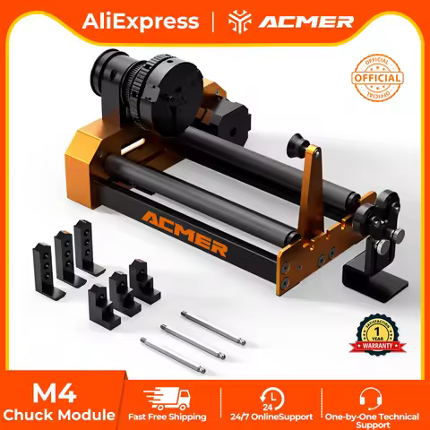 ACMER M4 Chuck Module Rotating Module 4-in-1 Rotary Engraving 360° Rotating for Cylindrical Cans Bot