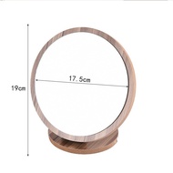 Japanese Mirror Home Decoration Mirror Modern Round Mirror Wooden Table Top HD Glass Makeup Mirror Wooden Desktop Makeup Mirror Tlindoor