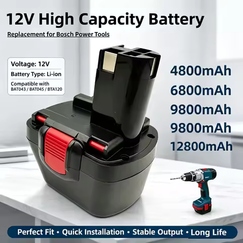 12V Battery Bosch 12V 12800mAh Li-ion Replacement Battery for Bosch PSR AHS GSB GSR 12VE-2 Power Too