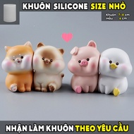 Silicone mold bag DOG, CAT, PIG, DUCK, 3D, 2D, statue mold, jelly, pudding, log