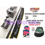 SeaMonster I FIXH AZORES OCEAN GAME STIK + TSSD 4000L BLACK RIGHT HAND TROLLING DRUM FISHING REEL FI