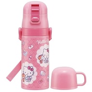 Skater Children s Stainless Steel Water Bottle 2-way Straw Drinking 410ml Cup 350ml Kitty Stylish Gi