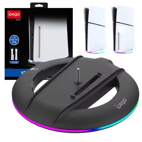 IPEGA Vertical Cooling Stand with RGB Light For PS5 Slim PS5 Pro Console Anti-Slip Base Bracket Hold