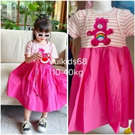 (Real photo/1st class product) Lotso strawberry bear dress with halter neck for girls 10-40kg Mia ki
