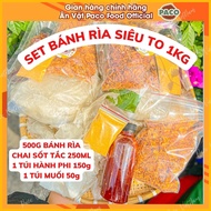 SET BÁNH RÌA ĂN KÈM SỐT MẮM TẮC VÀ HÀNH PHI SIZE KHỔNG LỒ 1KG PACO FOOD