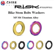 CHINK Stem Bolts Washers, 4 Colors Titanium Alloy Bike Bolts Washers,  M5 M6 RISK Flat Ring Outdoor Cycling