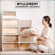 Myelement 13L/24L Multipurpose Wardrobe Clothes Stackable Plastic Storage Box Drawer Underwear Stora