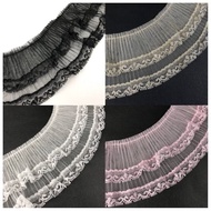 1 YARD - ORGANZA TULLE LACE | LACE FABRIC | Pleated Lace