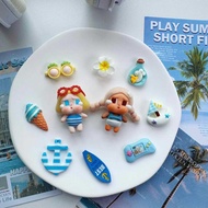 Original Crocs shoe charms, Pop Mart crying‑baby design, beach‑style DIY accessories, compatible wit