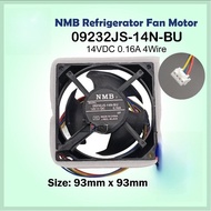 09232JS-14N-BU 14VDC 0.16A 4 Wire Refrigerator DC Fan Motor