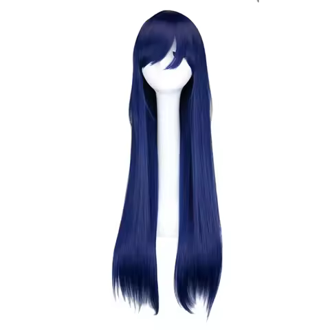 Hyuga Hinata Play Long Straight Navy Blue Cosplay Wigs Synthetic Wigs Hair Party Costume Navy Blue C