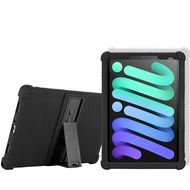 【VXTRA】2024 iPad mini 7 / mini 6 共用 全包覆矽膠防摔支架軟套 保護套(黑)