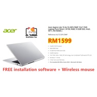 Acer Aspire Lite 15 AL15-33P-C9WF 15.6" FHD Laptop Pure Silver ( N150, 8GB, 512GB SSD, Intel, W11, H