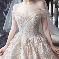 wedding dress for ninang◇Starry sky master wedding dress 2022 new dress bride wedding high-end super