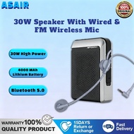 ASAIR Aporo T18 FM Wireless UHF 30W Portable Microphone Speaker with Wired and FM Radio Wireless Mic