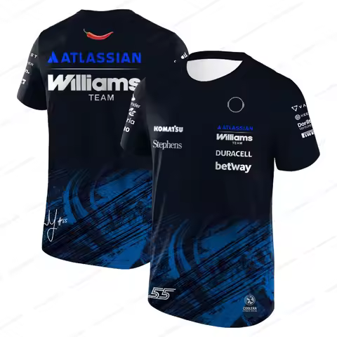 2026 New Carlos Sainz 55 Williams Racing T-shirt Alex Albon 23 Outdoor Sports Quick Dry Tops Men's C