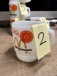 #2 美國70年代Fire King x McDonald's Good Morning 早餐牛奶玻璃杯 古物餐具 麥當勞紀念品 美式快餐 週邊 milk cup glass mug vintage 