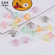 (50g) AB 10*14mm glossy plastic lilies in many colors, Raw materials for making antique jewelry