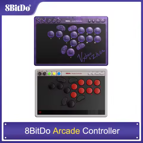 8BitDo Arcade Controller Wired, Wireless Bluetooth, 2.4G, Low-profile Mechanical Switches for Ninten