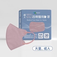 成人3D醫療口罩 耳繩款M號–薔薇紫