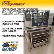 Heavy Duty Stainless Steel Adjustable Commercial Oven Stand Trolley Cooling Rack suitable for UNOX O