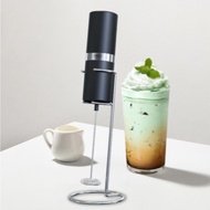 Zeus Electric Milk Frother MF-60 | Handheld Coffee Frother with Stand | 304 Stainless Steel Milk Foa