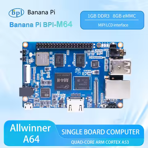 Banana Pi BPI-M64 Allwinner A64 2GB DDR3 8G eMMC Quad Core Processor Motherboard SBC Single Board Su