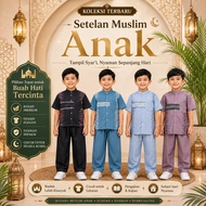 Suit Boys'koko Stlan Top and Bottom Kokoj One Set Onset Bsju Ngaji Modern Muslim Clothing Sturdy Kpk