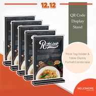 2025 Acrylic Menu Stand Restaurant Promotion Poster Display T-shape Table Menu Holder A6 A5 A4 QR Co