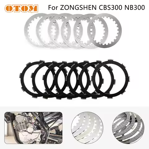 OTOM Motorcycle CBS300 NB300 Engine Clutch Friction Plates Clutch Steel Plates For ZONGSHEN ZS174MN-