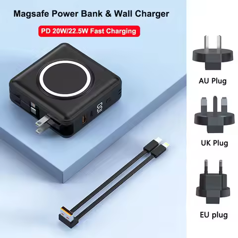 15000mAh Magnetic Wireless Charger Power Bank 22.5W Fast Charging for iPhone 16 Samsung S24 Xiaomi T