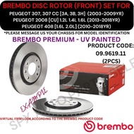 BREMBO GENUINE DISC ROTOR (FRONT, REAR) FOR PEUGEOT 307 307 CC [3A, 3B, 3H] / 2008 [CU] / 408 [1.6L 