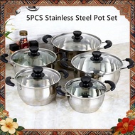 Hecess 10Pcs Set Periuk Berpemegang Emas yang Elegan- Elegant Gold-Handled Cookware Set KD220