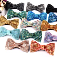 New Rhinestone Bow Ties for Men Pre-Tied Sequin Bowties with Adjustable Length Huge Variety Colors Wedding Bow tie For Groomsmen