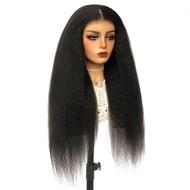 9AM HAIR STORE สวมใส่ Go V5 ตรงเรียบเนื้อนุ่ม สวมใส่ง่าย Go วิกผมลูกไม้ไม่ใช้กาว ความยาว 6x4 นิ้ว คว