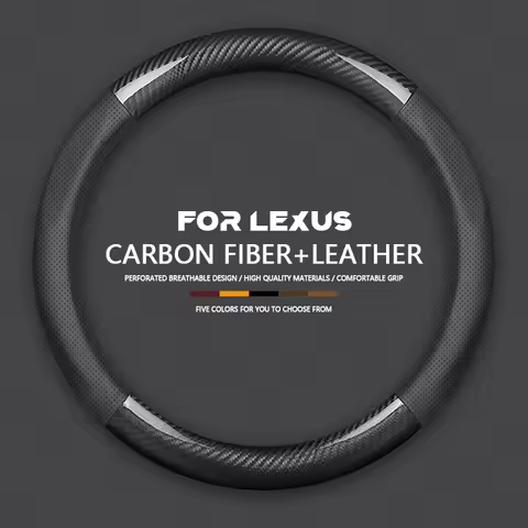 Car Carbon Fiber Steering Wheel Cover For Lexus ES200 ES250 ES260 ES300 CT200H Fsport GS GX IS LS LM