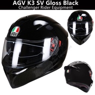 Helm AGV Full Face AGV K3SV Gloss Black Helm Agv Helm Full Face Agv