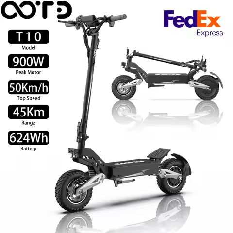 Electric Scooter OOTD T10 11" 900W,50Km/h,45Km,Load 300Ibs,624Wh,Dual Disc Brakes,Urban Commuter Fol