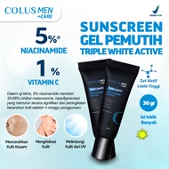 【PAKET 2 LEBIH HEMAT】 Colus Men Triple White Sun Gel Sunscreen Pria Pencerah Wajah Pria Skincare Pri