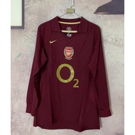05-06 Arsenal Home Long Sleeve Retro Soccer Jersey Football Vintage Sports Jersey #HENRY