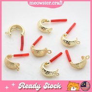 4pcs C-Shaped Ear Post, Alloy Zinc Curved Minimalist Ear Stud, DIY Earring Connectors