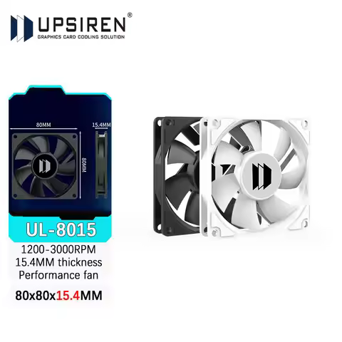 UPSIREN UL-8015 8cm Ultra-thin Fan Hydraulic Bearing 80mm Chassis Fan 4pin PWM 3000 RPM Case Fans Bl
